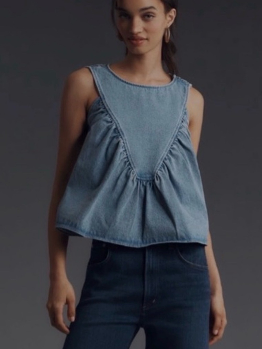 Mare Mare x Anthropologie Denim
Shirred Blouse size Large
